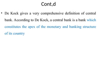 Cont Def banking chapter two centeral bank ppting | PPT