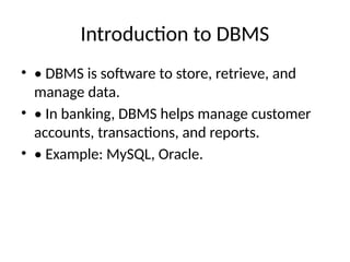 Banking_DBMS_Project. FOR 12 STUDENTDS THANK YOU | PPTX