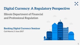 Digital Currency: A Regulatory Perspective
Banking Digital Currency Seminar
Cab Morris | 5 June 2017
Illinois Department of Financial
and Professional Regulation
1
 
