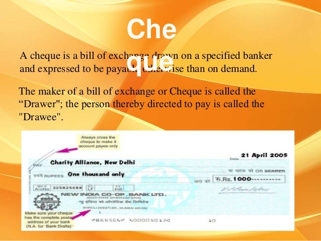 Example of a negotiable instrument image