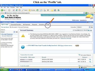 Click on the ‘Profile’ tab.
 