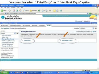 You can either select “ Third Party” or “ Inter Bank Payee” option
 
