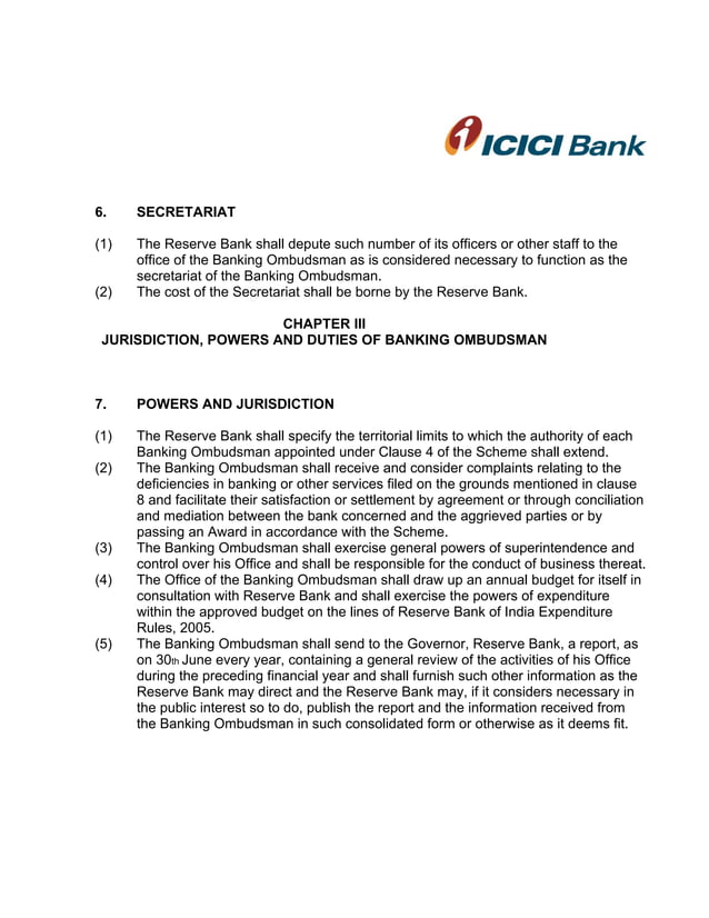 Banking Ombudsman Scheme PDF