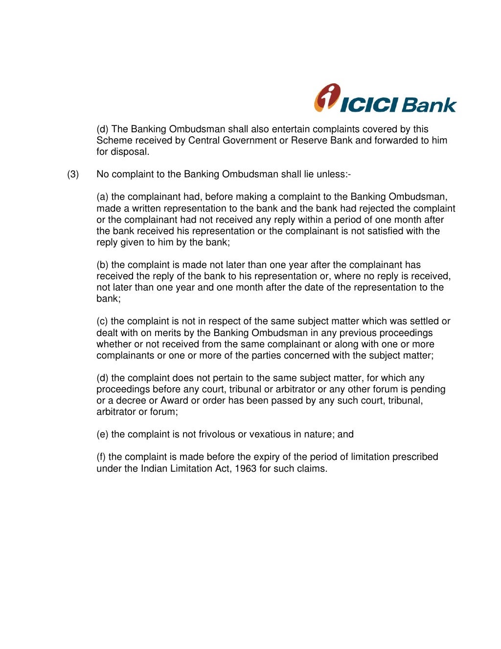 Banking Ombudsman Scheme