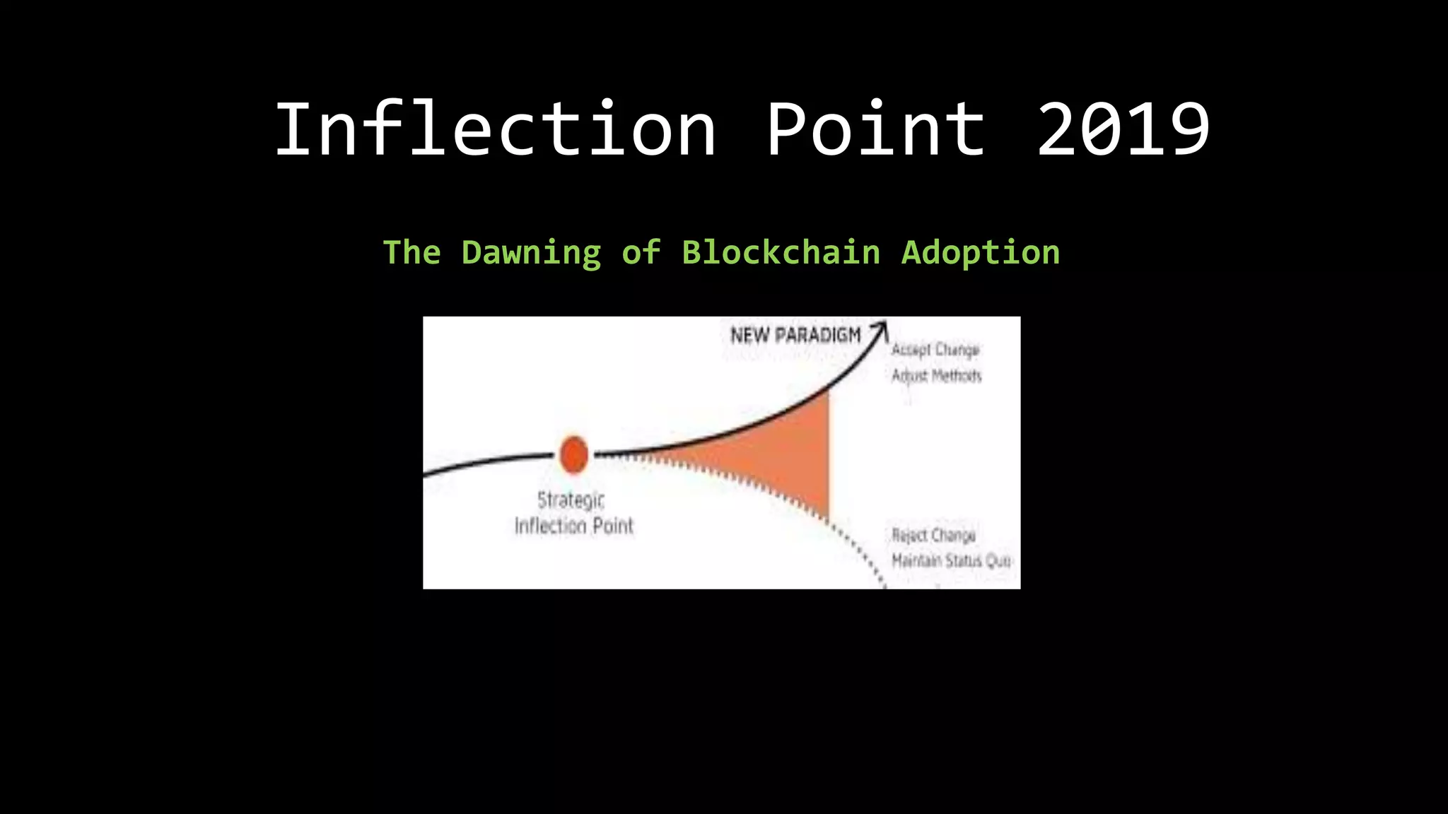 Inflection Point 2019
The Dawning of Blockchain Adoption
 