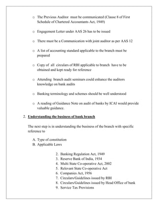 Bank's Branch Audit Process | PDF