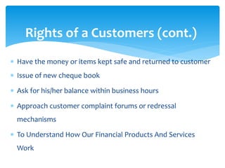 Rights & Duties of Customers - Banking Operations | PPTX