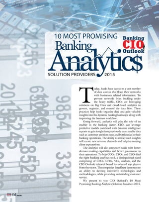 20 Most Promising Banking Analytics Solution Providers 2015