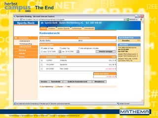 Portaltechnologie in Bankanwendungen für Internet-Endkunden – Copyright © 2005 Sparda-Datenverarbeitung eG
The End
 