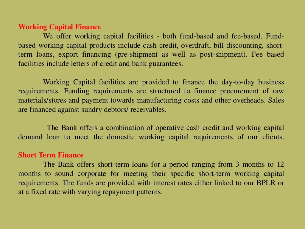 Banking product and services