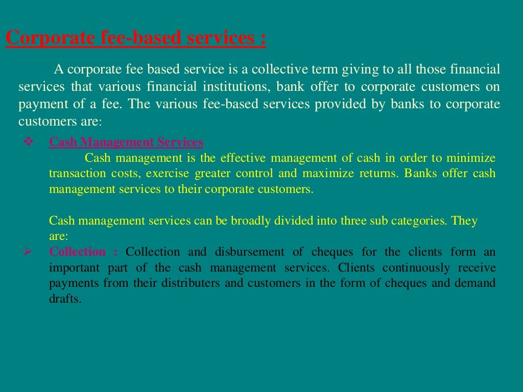 Banking product and services