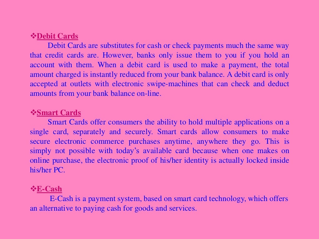 Banking product and services