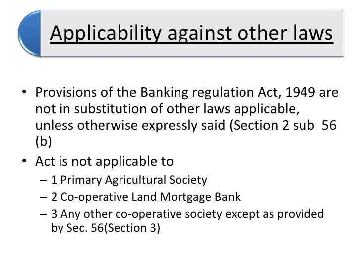 Banking regulation act.