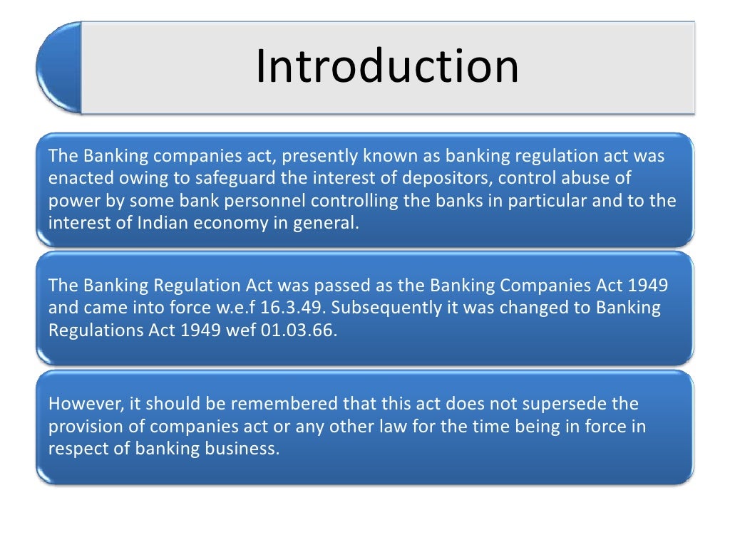 Banking regulation act.