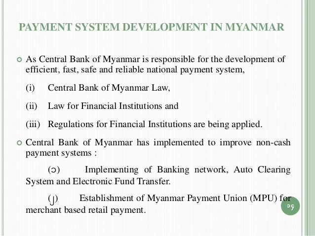 BANKING SECTOR REFORMS IN MYANMAR