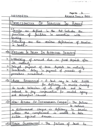 Banking Service Management | B com 5th sem | Hand written Notes | by ...