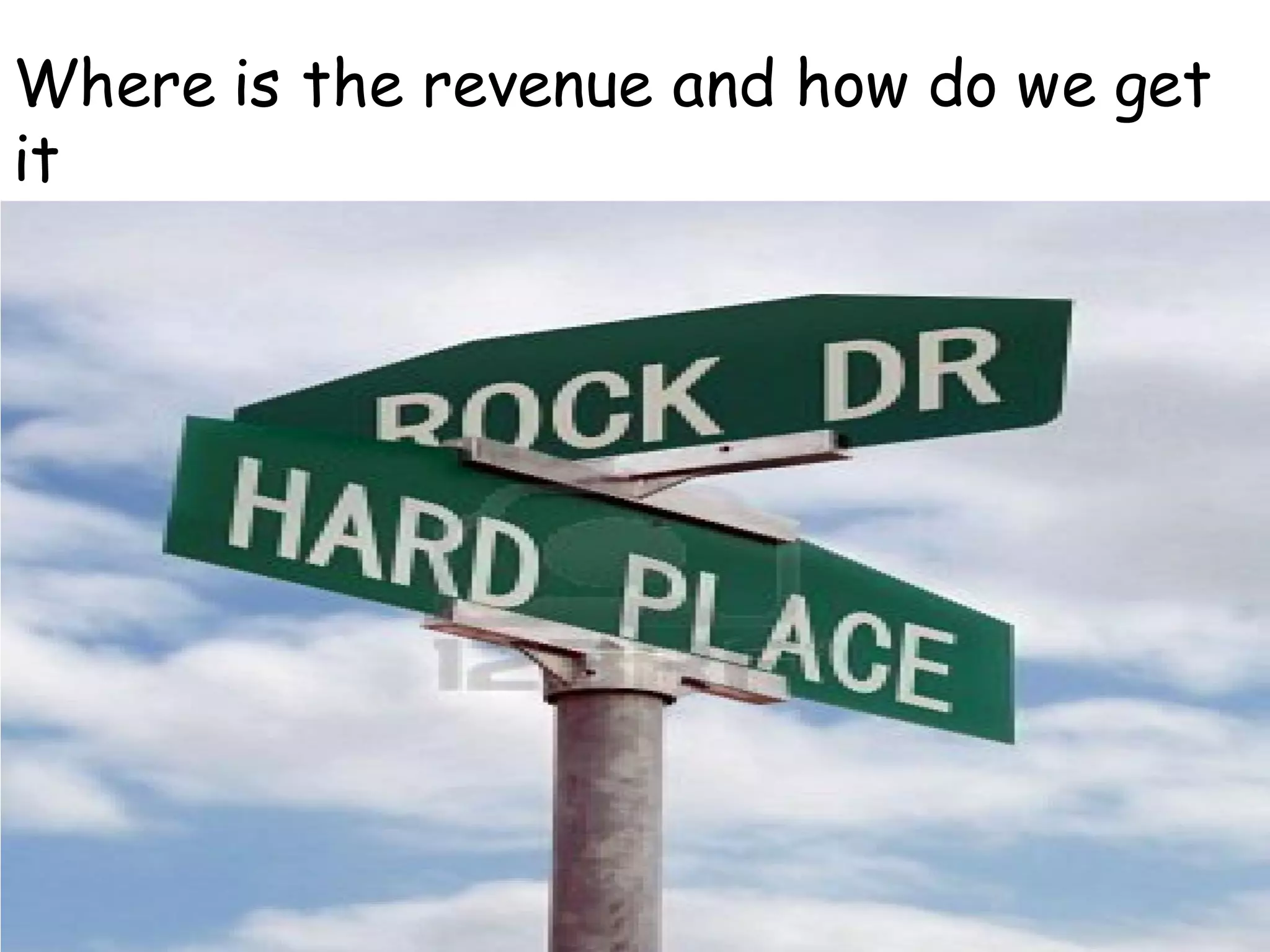 Where is the revenue and how do we get
it
 