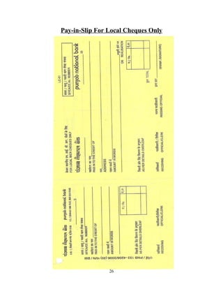 Pay-in-Slip For Local Cheques Only
26
 