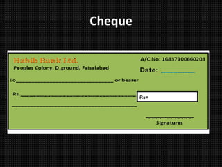 Banking terms and kinds of cheque | PPTX
