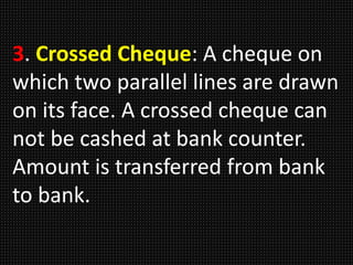 Parallel Cheque Banking terms and kinds of cheque | PPTX