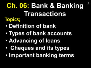 Banking terms and kinds of cheque | PPTX