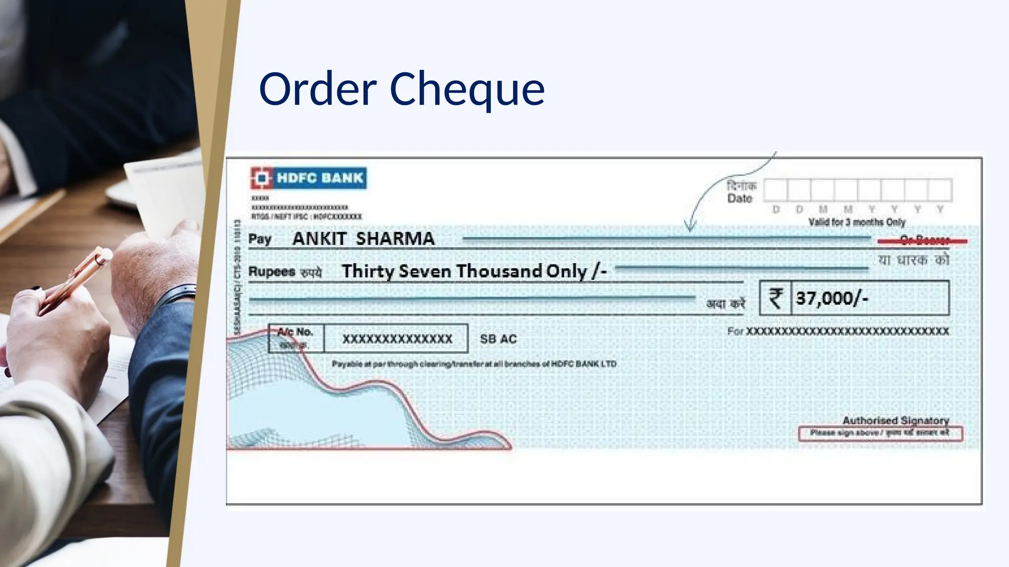 Order Cheque
 