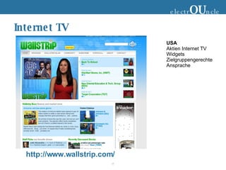 Internet TV electr OU ncle http://www.wallstrip.com/ USA Aktien Internet TV Widgets Zielgruppengerechte Ansprache 