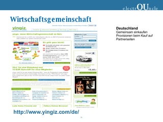 Wirtschaftsgemeinschaft electr OU ncle http://www.yingiz.com/de/ Deutschland Gemeinsam einkaufen Provisionen beim Kauf auf Partnerseiten 