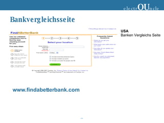 Bankvergleichsseite www.findabetterbank.com electr OU ncle USA Banken Vergleichs Seite 
