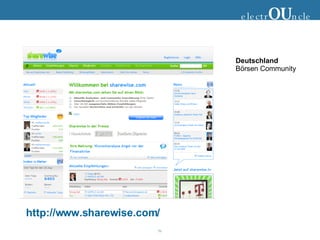 Aktien Community: http://www.sharewise.com/ electr OU ncle Deutschland Börsen Community 