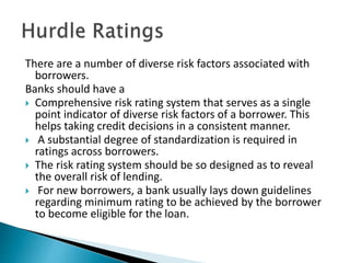 Borrower Risk Rating Graphics Bank lendings and loans ppt | PPTX