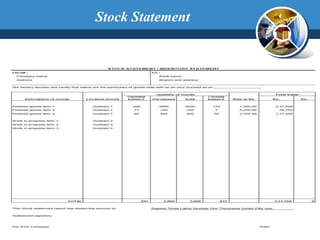 Stock Statement
 