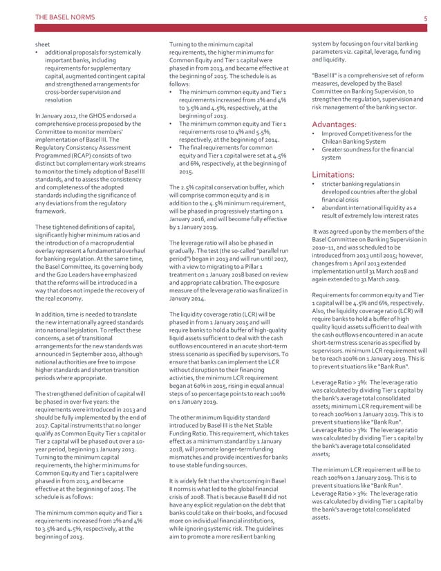 Basel Accords Basel I, II, and III Advantages, limitations and contrast