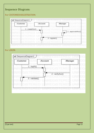 [Type text] Page 15
Sequence Diagram:
For CUSTOMER REGISTRATION:
For LOGIN:
 