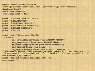 BANK MANAGEMENT SYSTEM.pptx | Databases | Computer Software and ...