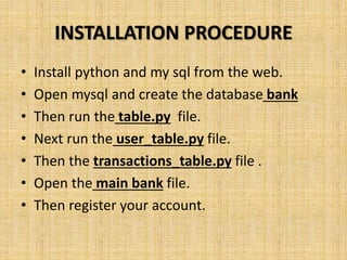BANK MANAGEMENT SYSTEM.pptx | Databases | Computer Software and ...