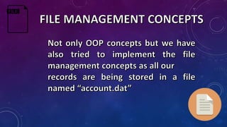 Bank management system c++