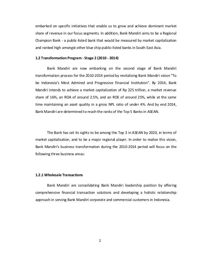 Bank Mandiri Entry Strategy