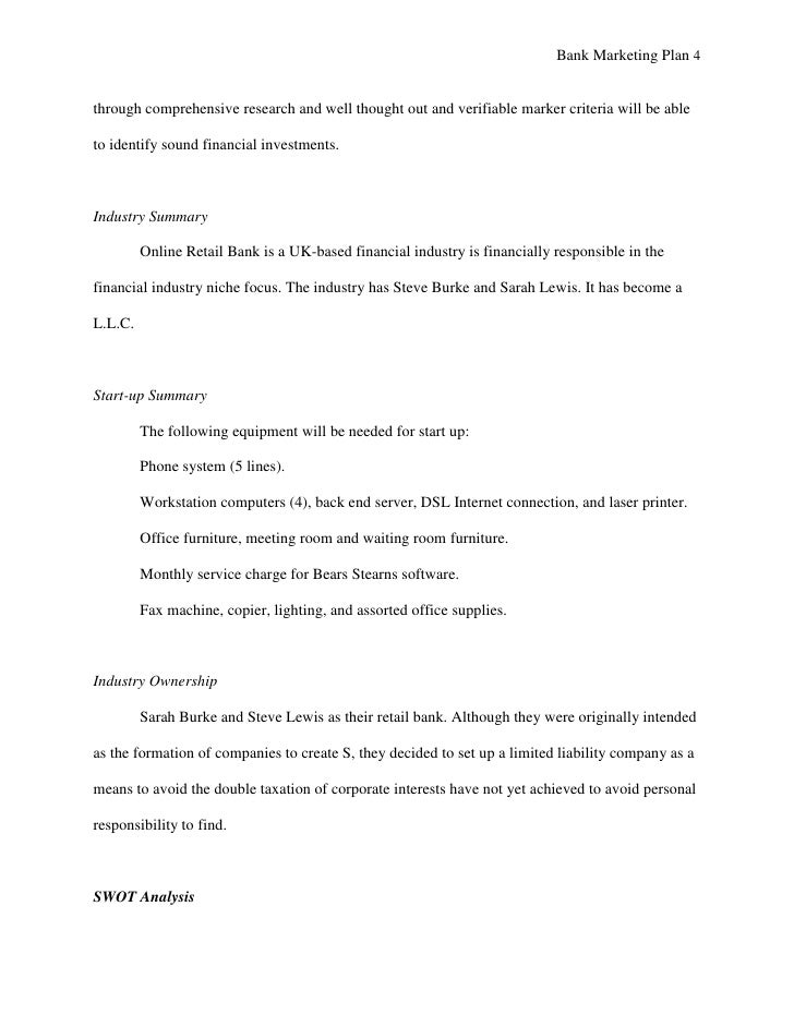 bank marketing plan 1
