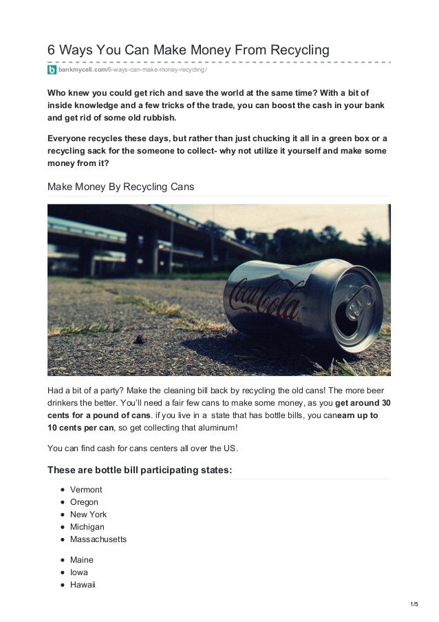 6 Ways You Can Make Money From Recycling