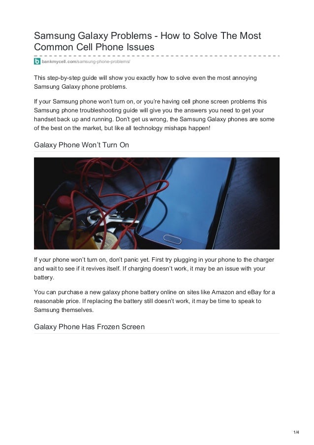Samsung Galaxy Problems How to Solve The Most Common Cell Phone Issues