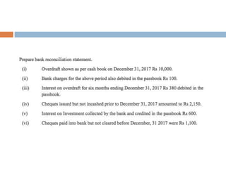 Bank reconciliation statement