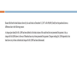 Bank reconciliation statement