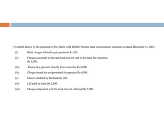 Bank reconciliation statement