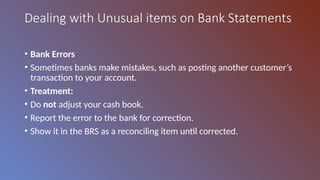 Bank Reconciliation Statements PPT and Exercise | PPTX