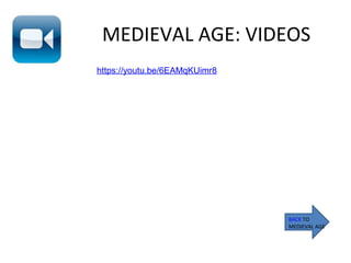 MEDIEVAL AGE: VIDEOS
BACK TO
MEDIEVAL AGE
https://youtu.be/6EAMqKUimr8
 