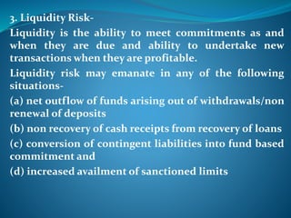 Liquidity Risk Basic Bank risk management | PPTX
