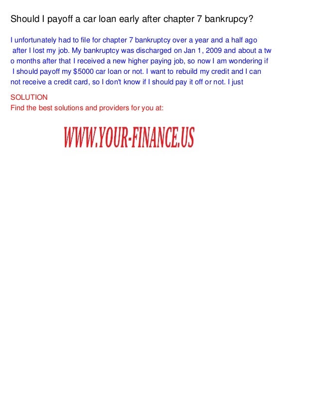 how to get a car loan after chapter 7