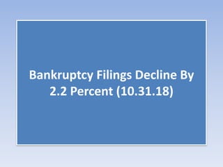 Bankruptcy Filings Decline By
2.2 Percent (10.31.18)
 