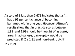Bankruptcy prediction models (2)